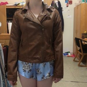 Brown leather jacket